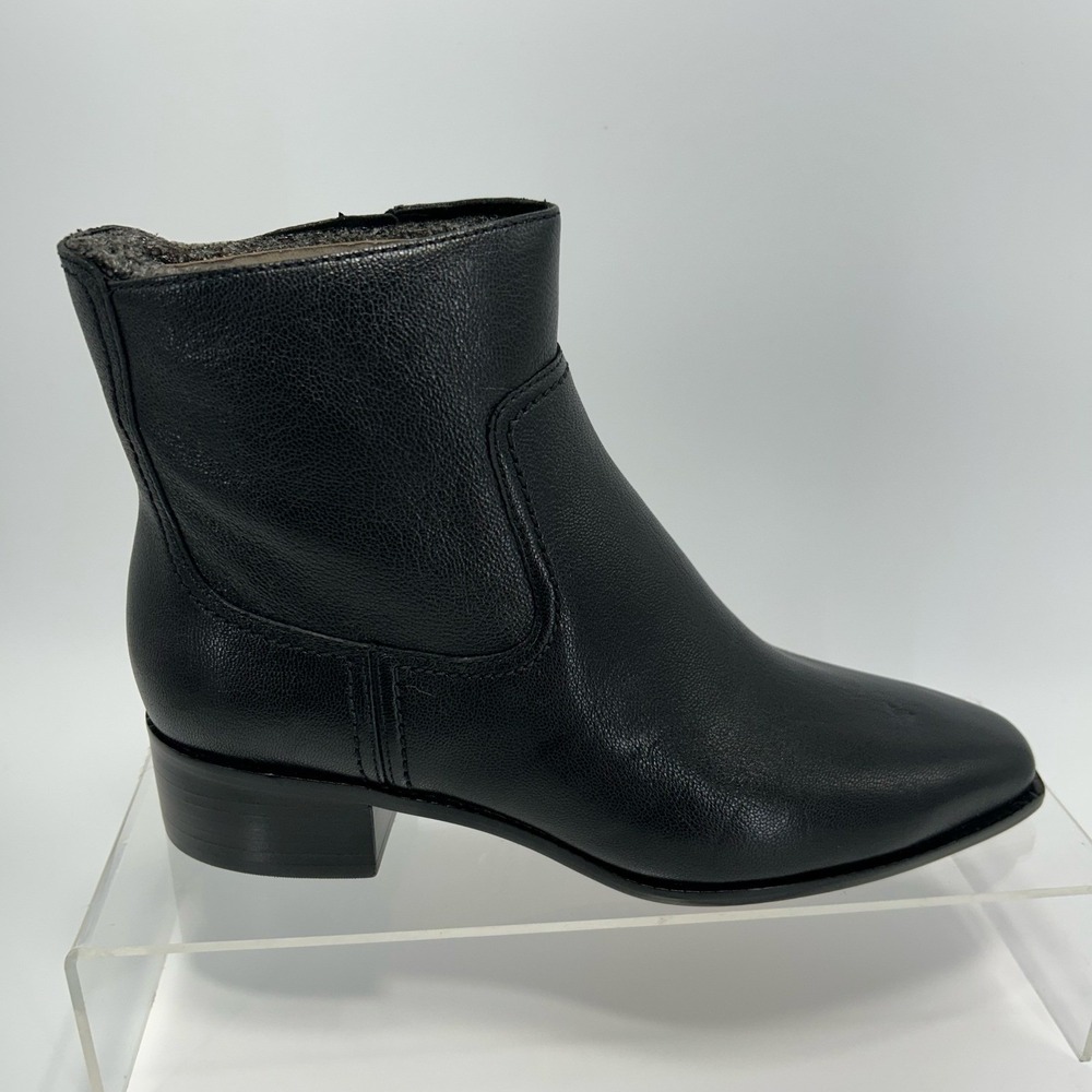 Cole Haan Size 9.5 Black Leather Pointed Block Heel Ankle Boots NEW Naia $180 - Picture 9 of 14